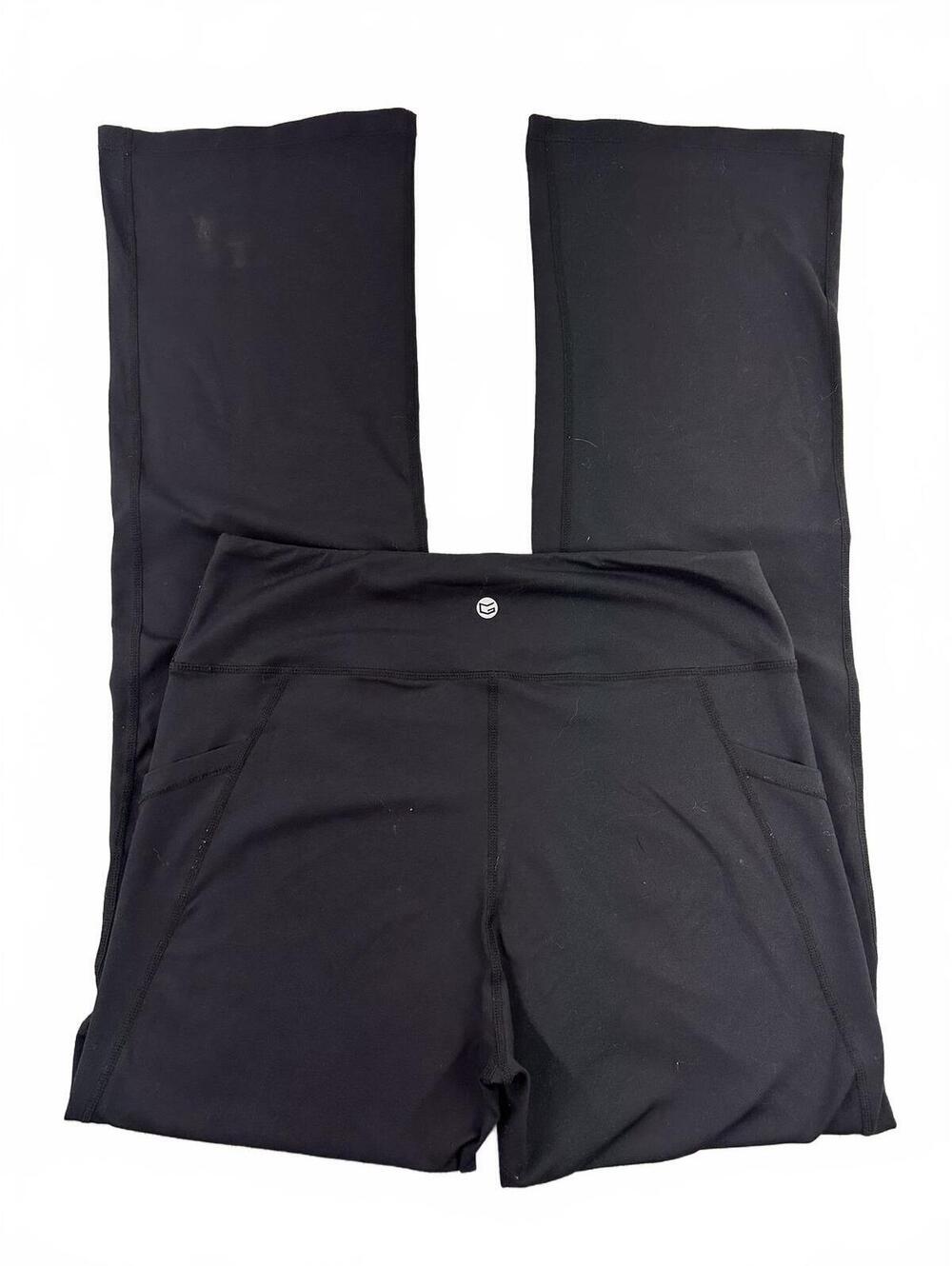 Black Flared Leggings High Waist Athleisure Workout Active
